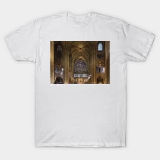 Notre Dame On The Inside - 4 - Glass Windows © T-Shirt